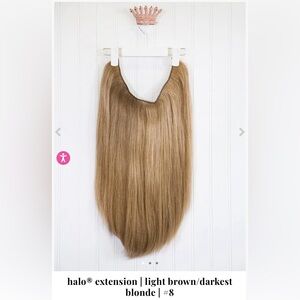 Hidden Crown Halo Extension 100% human REMY hair 12 inches #8